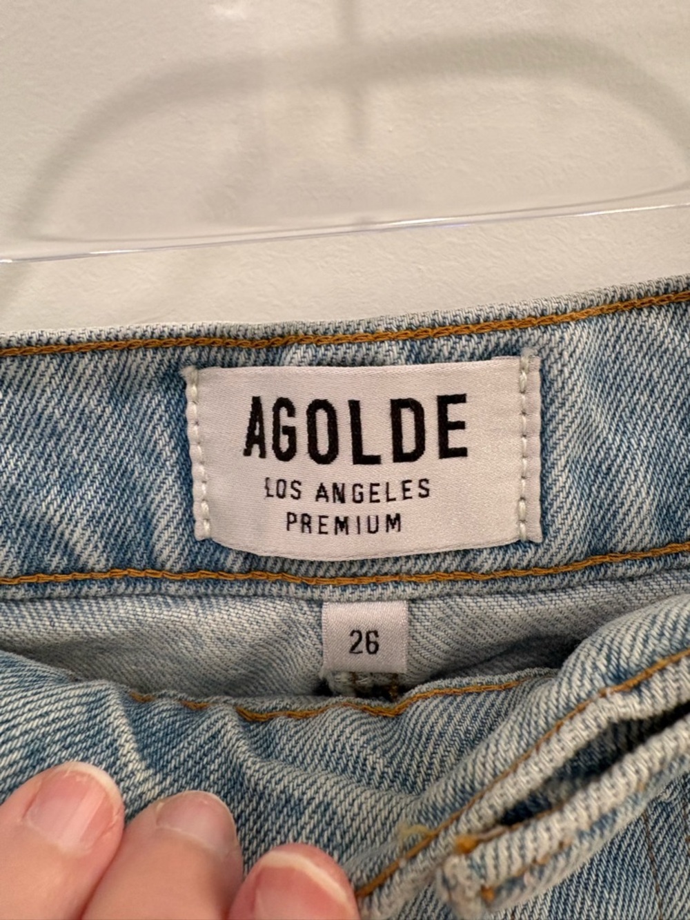 AGOLDE Quinn High Rise Denim Distressed Mini Skirt in Vega Size 26 - Picture 9 of 15